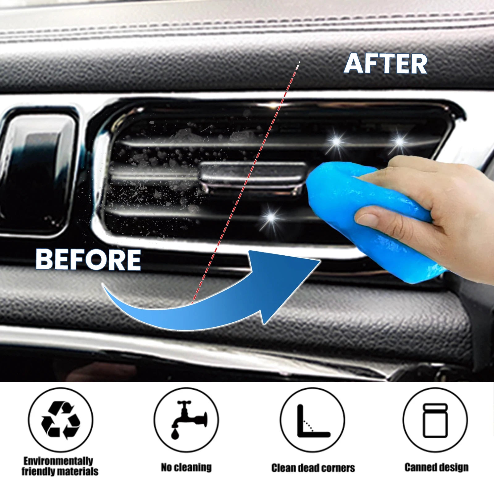 Super Car Cleaning Gel Multiuse Reusable Dirt Cleaner Gel Keyboard Laptop Auto Interior Dust  Dirt Remover Gel Cleaning Tools 70g