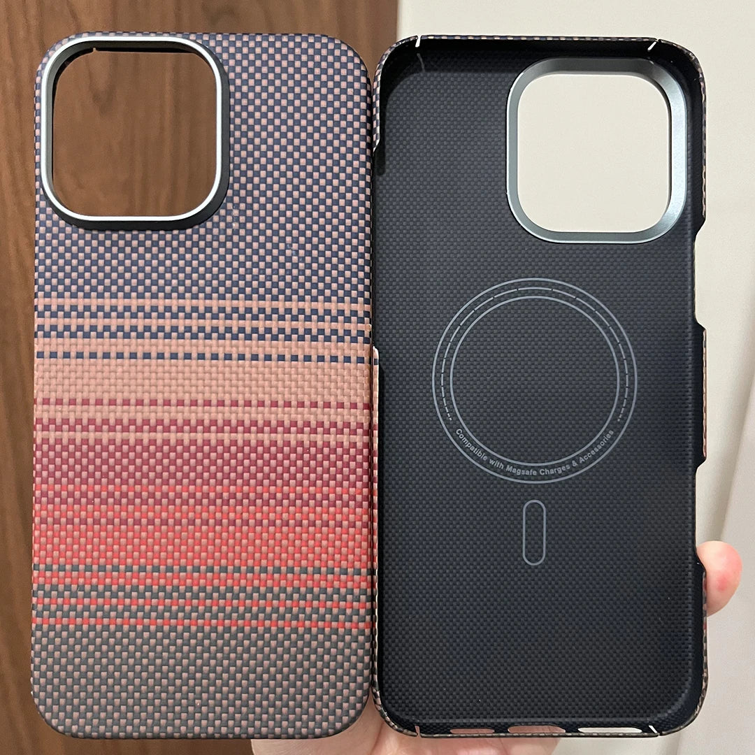 Sleek Dynamics – Aramid Carbon Fiber MagSafe Case for iPhone 17/16/15/14 Ultra-Slim