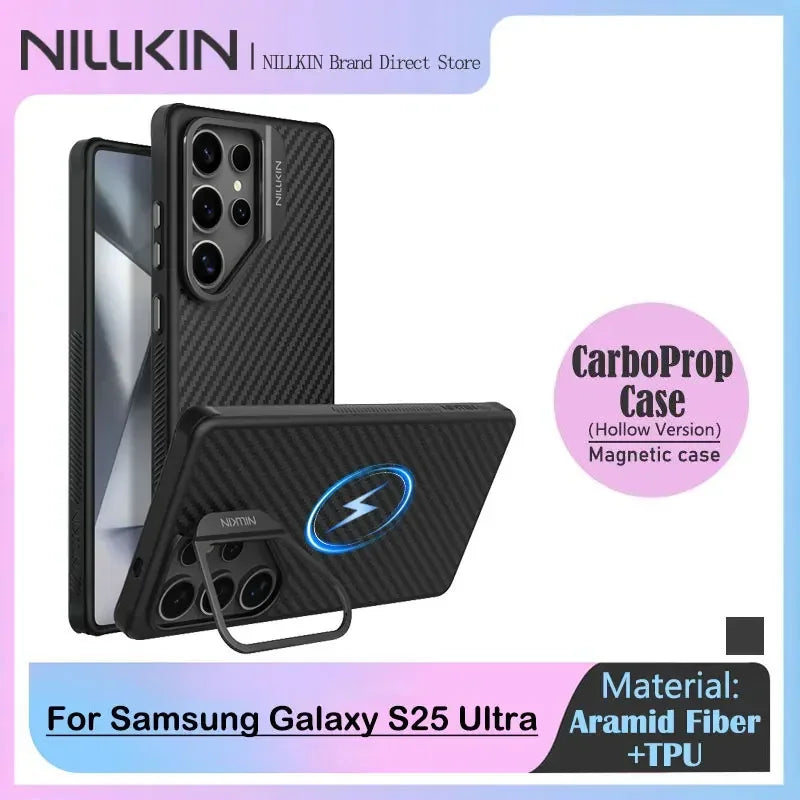 Sleek Dynamics CarbonShield Pro – Magnetic Aramid Fiber Case for Samsung Galaxy S25 Ultra