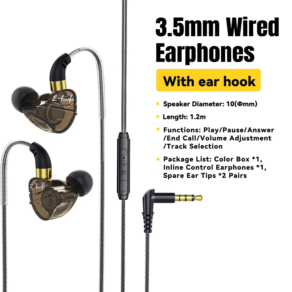 Essager 3.5mm Wired Headphones In Ear Type C Wired HiFi Headset Bass Stereo Sport Game Music Noice Cancelling Earbuds With Mic