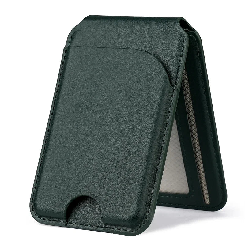 Sleek Dynamics – 2-in-1 MagSafe Leather Wallet with Stand for iPhone 16/15/14/13/12