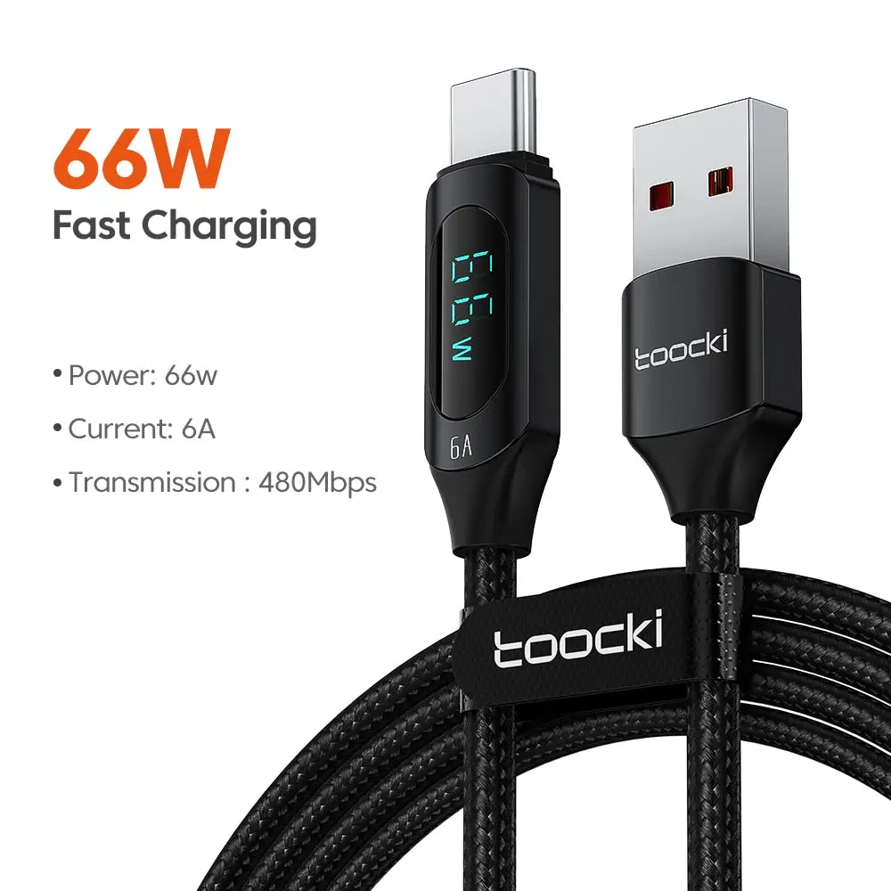 Sleek Dynamics – 100W USB-C Cable with Display for MacBook, iPad and Android