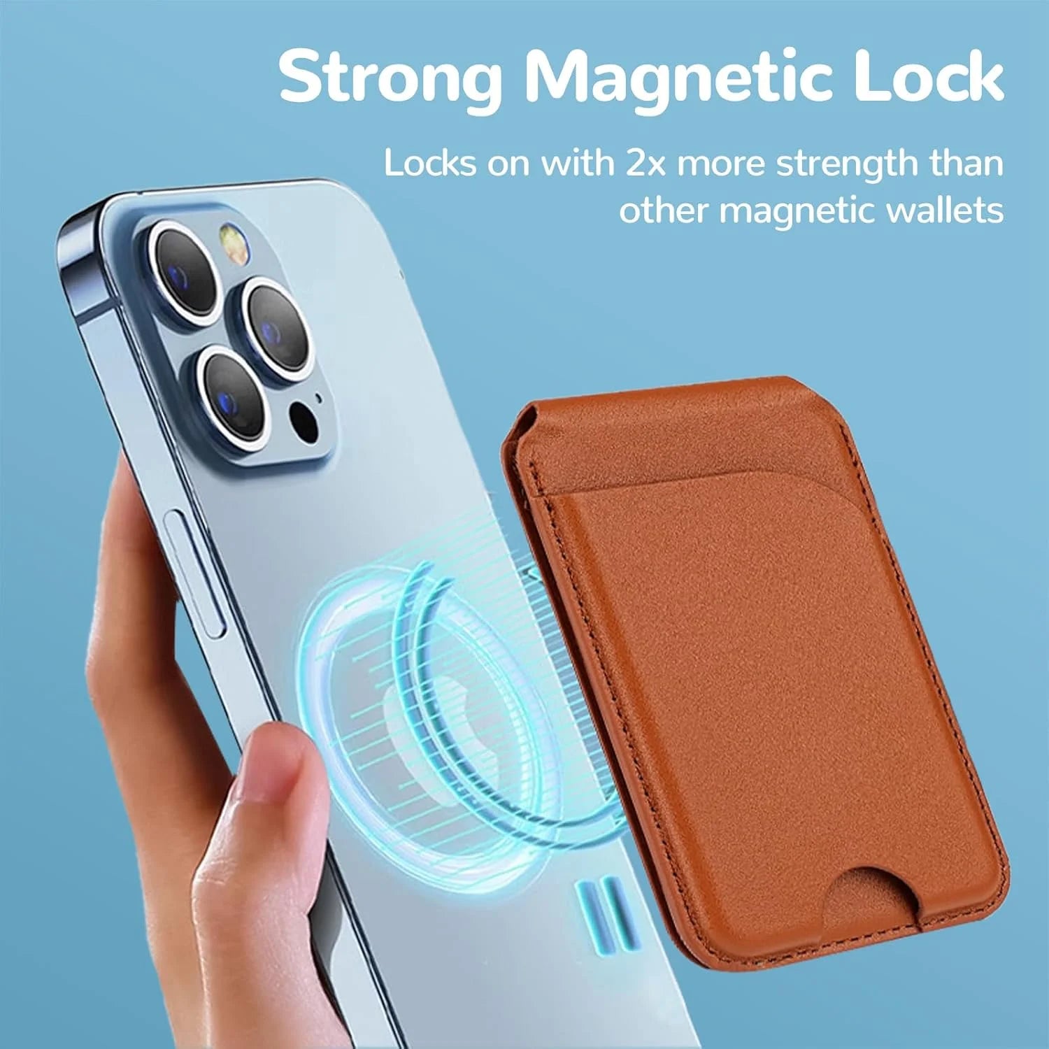 Sleek Dynamics – 2-in-1 MagSafe Leather Wallet with Stand for iPhone 16/15/14/13/12
