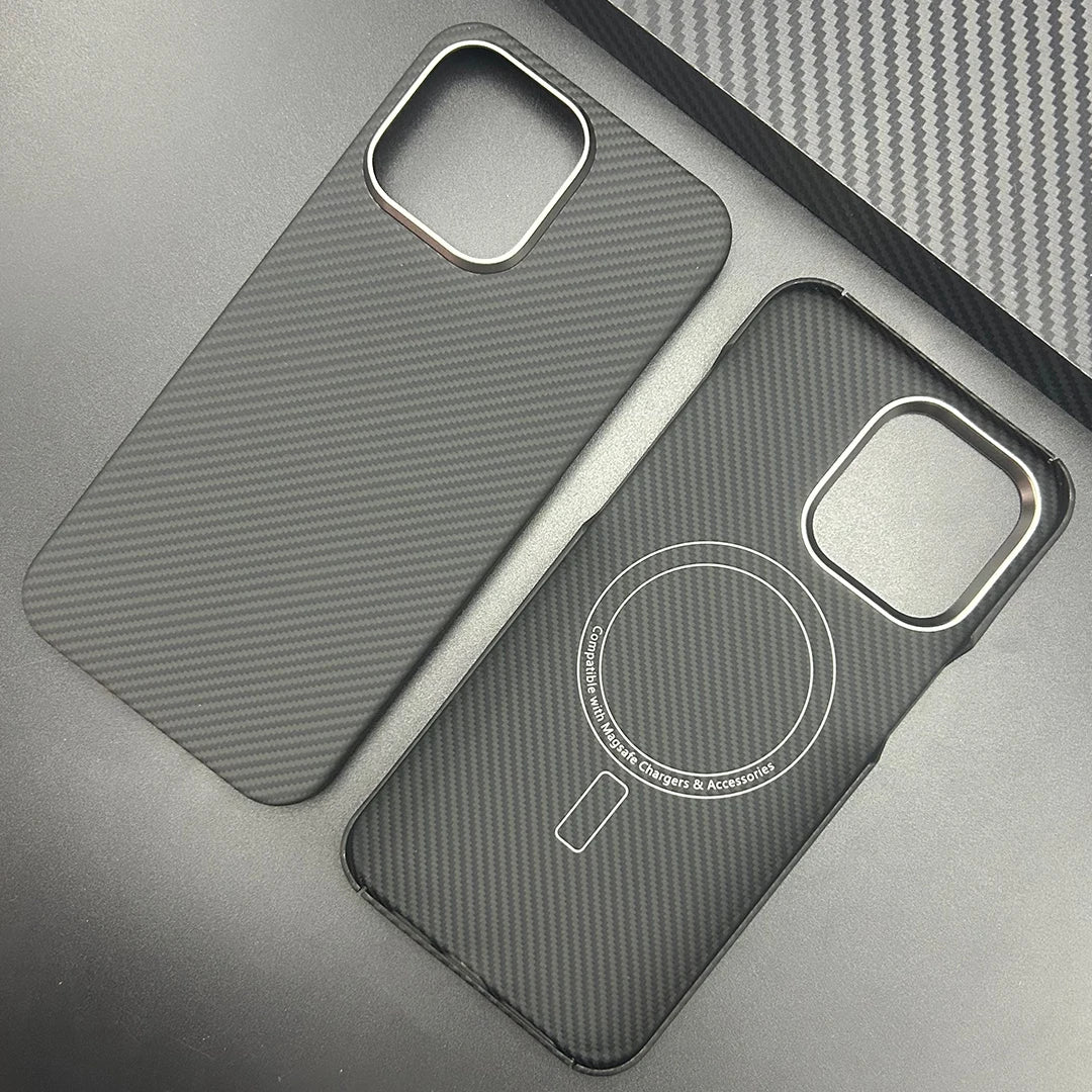Sleek Dynamics – Aramid Carbon Fiber MagSafe Case for iPhone 17/16/15/14 Ultra-Slim
