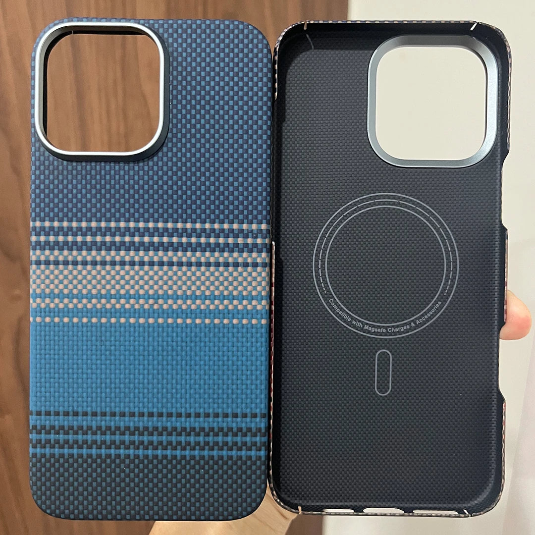 Sleek Dynamics – Aramid Carbon Fiber MagSafe Case for iPhone 17/16/15/14 Ultra-Slim