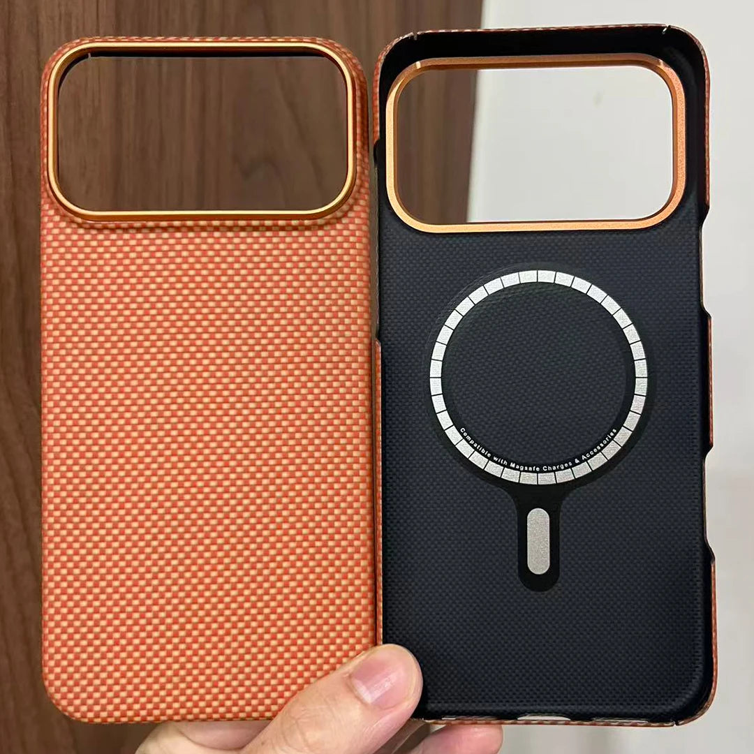 Sleek Dynamics – Aramid Carbon Fiber MagSafe Case for iPhone 17/16/15/14 Ultra-Slim