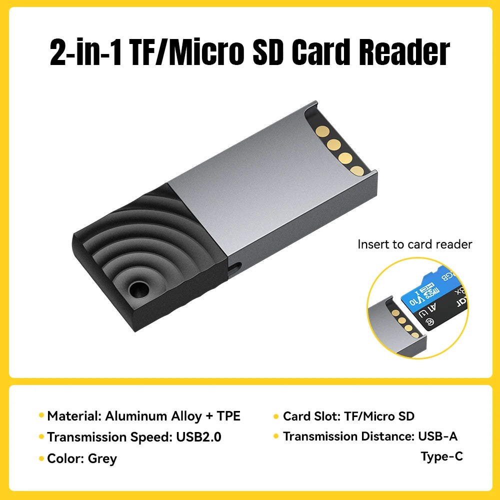 Essager 2 in 1 USB Card Reader USB To Micro SD TF Card Reader for Computer Laptop Accessories Smart Card Reader SD Card Reader