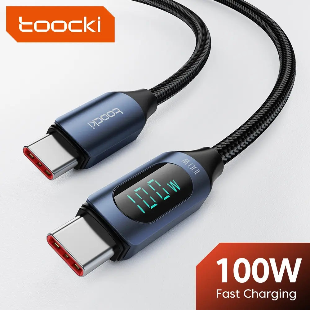 Sleek Dynamics – 100W USB-C Cable with Display for MacBook, iPad and Android
