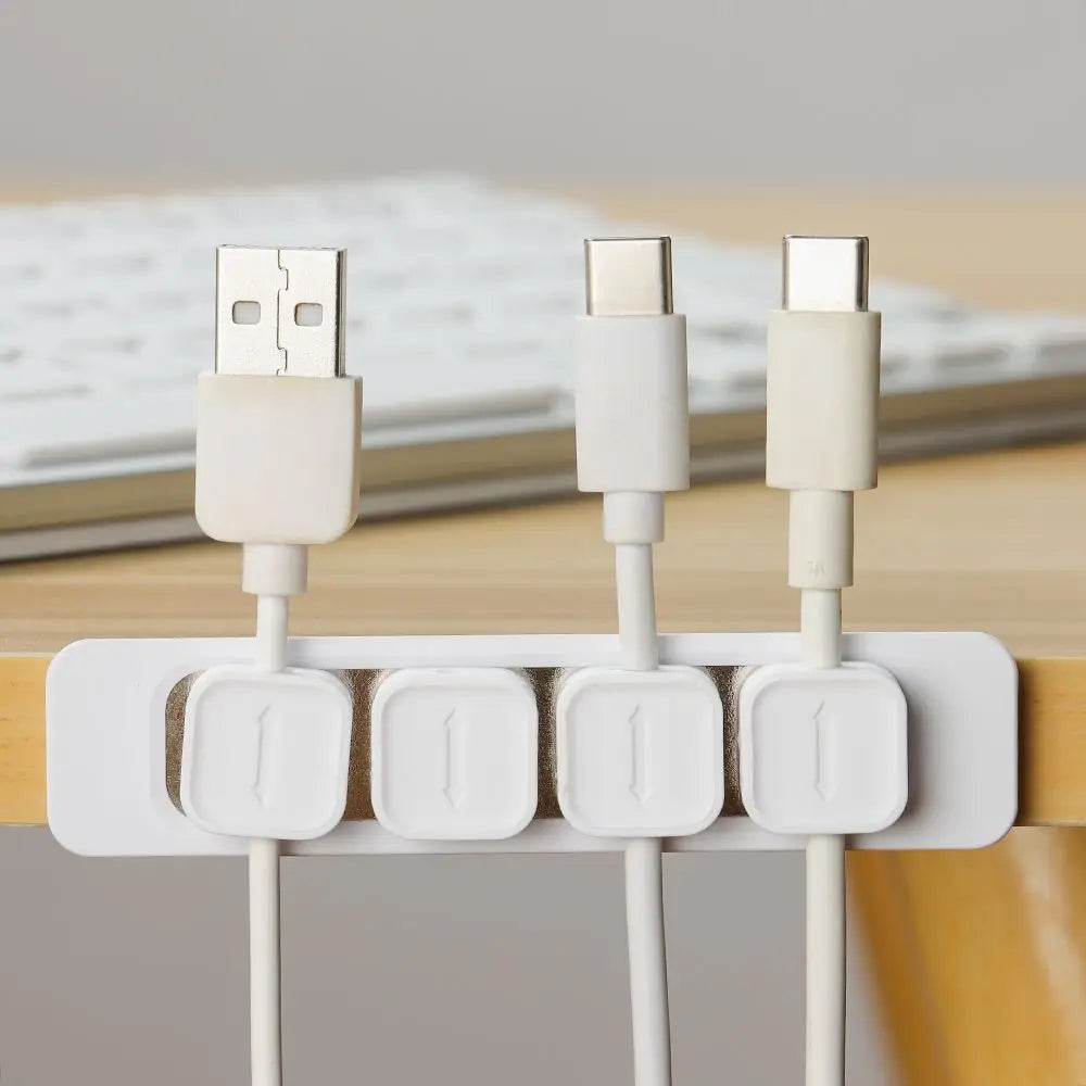 Self-adhesive Silicone Magnetic Cable Organizer DIY USB Cables Holder Silicone Flexible Desktop Clips for Mouse Wire Organizer