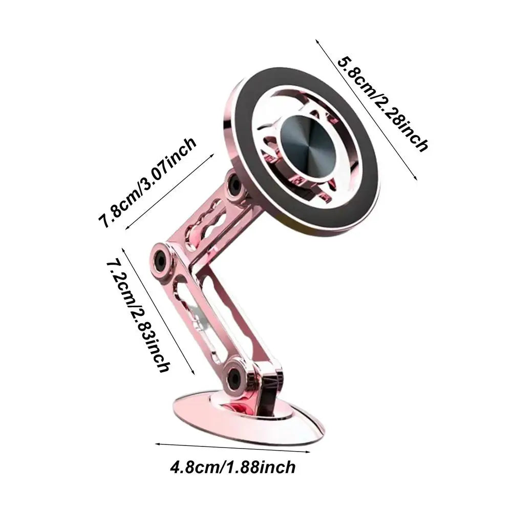 Magnetic Car Phone Holder Mount Alloy Folding Magnetic Cell Phone Holder 360 Rotation Aluminum Alloy Car Mount Ultra Magnetic