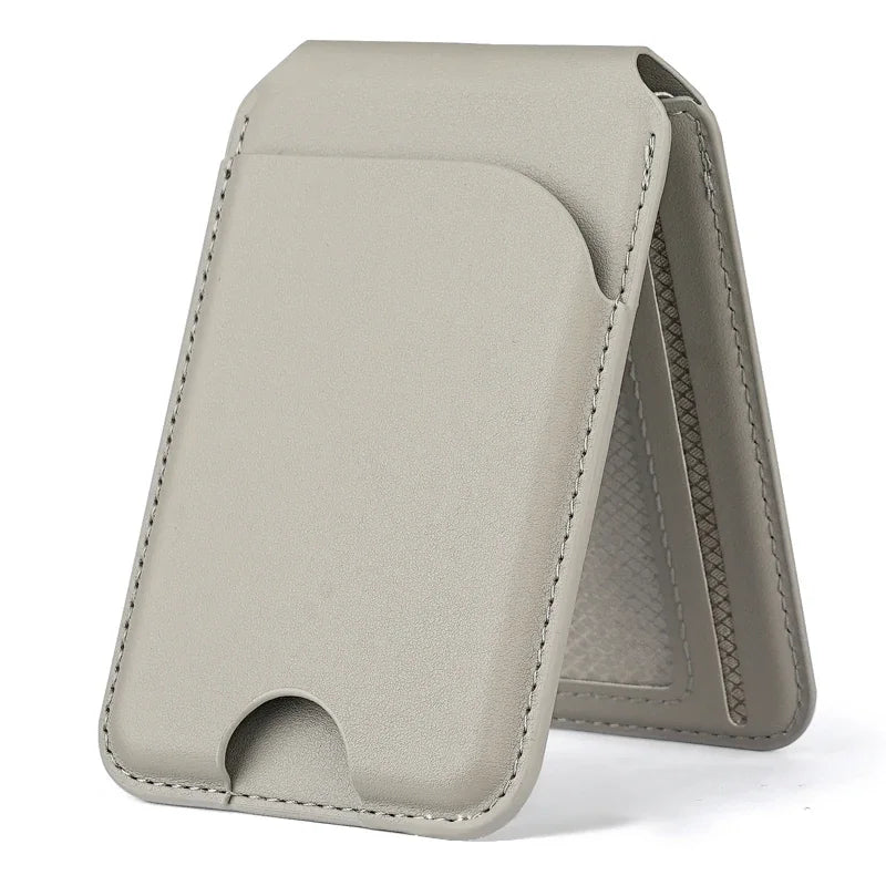 Sleek Dynamics – 2-in-1 MagSafe Leather Wallet with Stand for iPhone 16/15/14/13/12