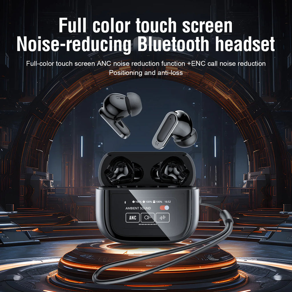 Sleek Dynamics V11 Smart Earbuds – ANC, LCD Touch Case, Heavy Bass, Bluetooth 5.3