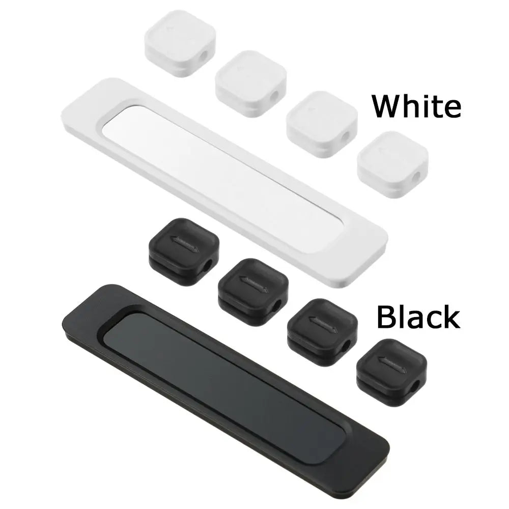 Self-adhesive Silicone Magnetic Cable Organizer DIY USB Cables Holder Silicone Flexible Desktop Clips for Mouse Wire Organizer