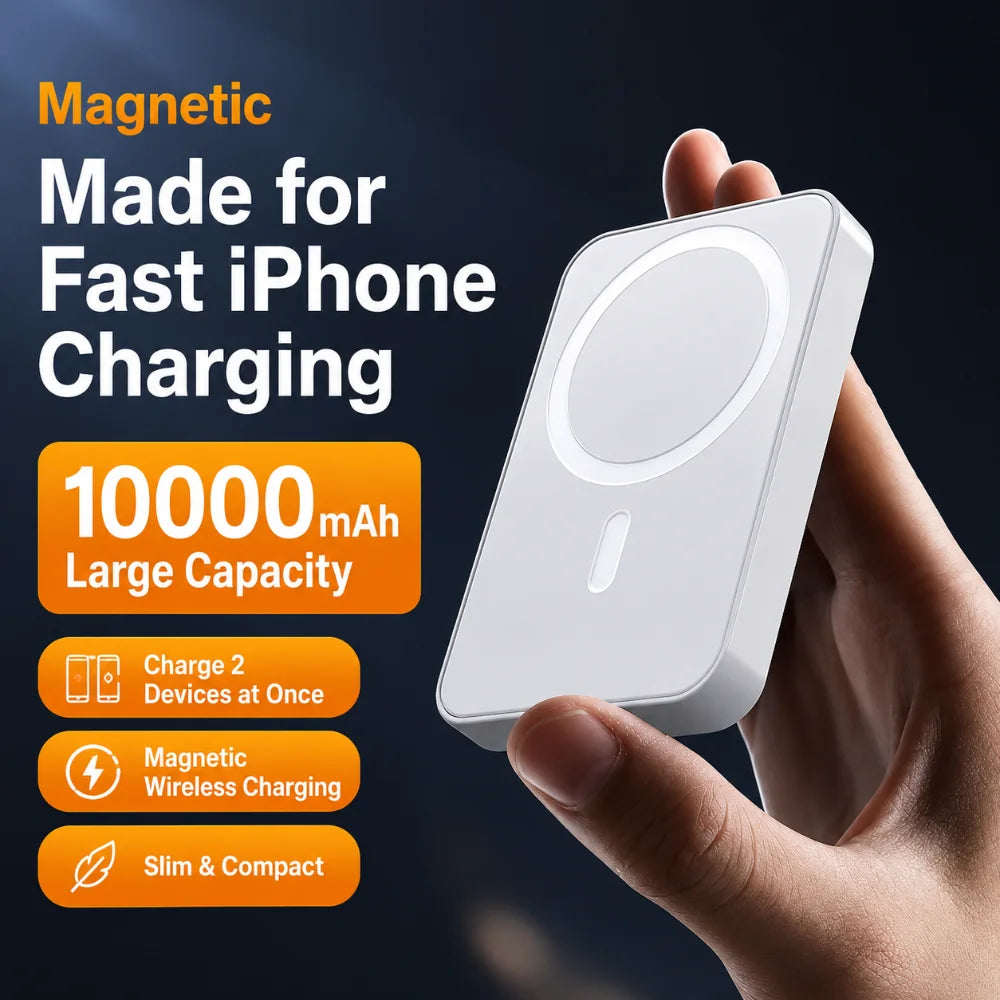 Sleek Dynamics – Magnetic Power Bank 10000mAh 15W for iPhone 16/15/14/13/12 MagSafe