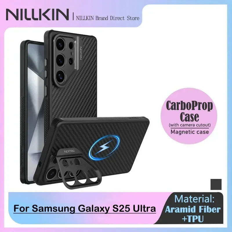 Sleek Dynamics CarbonShield Pro – Magnetic Aramid Fiber Case for Samsung Galaxy S25 Ultra