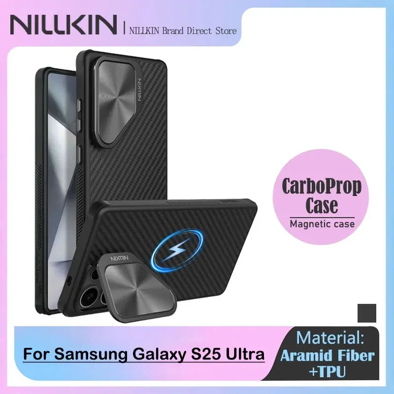 Sleek Dynamics CarbonShield Pro – Magnetic Aramid Fiber Case for Samsung Galaxy S25 Ultra