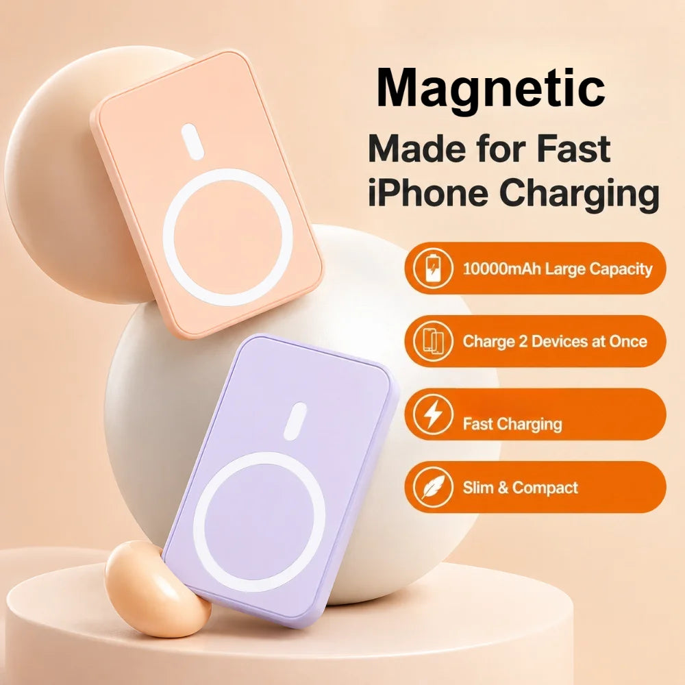 Sleek Dynamics – Magnetic Power Bank 10000mAh 15W for iPhone 16/15/14/13/12 MagSafe