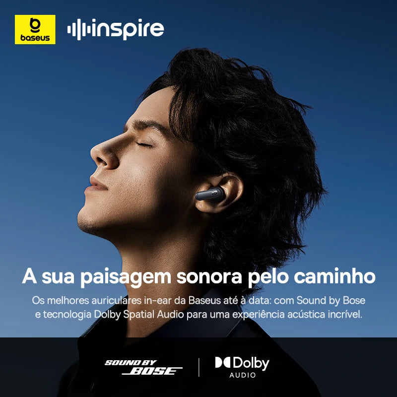 Baseus Inspire XP1 Adaptive ANC Wireless Earbuds Bluetooth 6.1 LDAC Hi-Res Dolby Audio 6 Mic ENC Wireless Earphone Sound by Bose