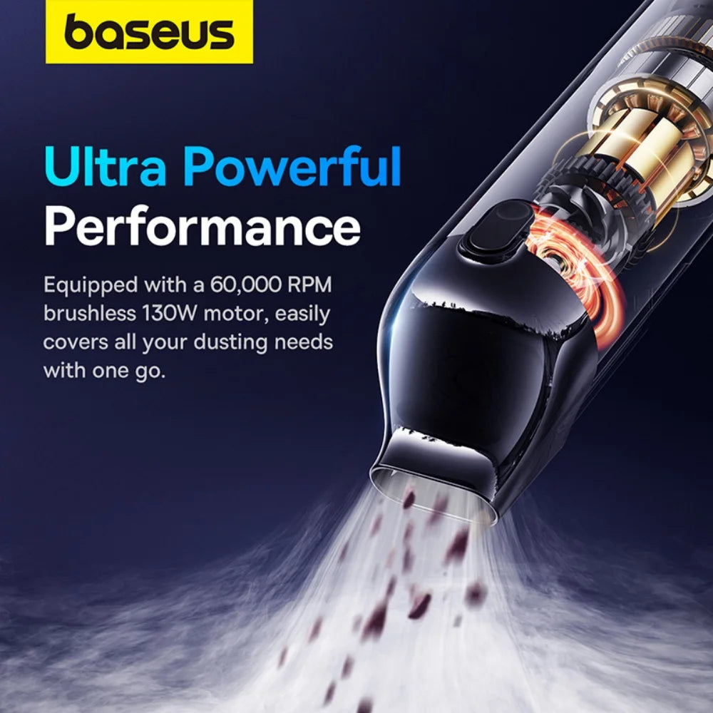 Baseus A5 Cordless Car Vacuum & Blower — 16,000Pa Suction, HEPA Filter
