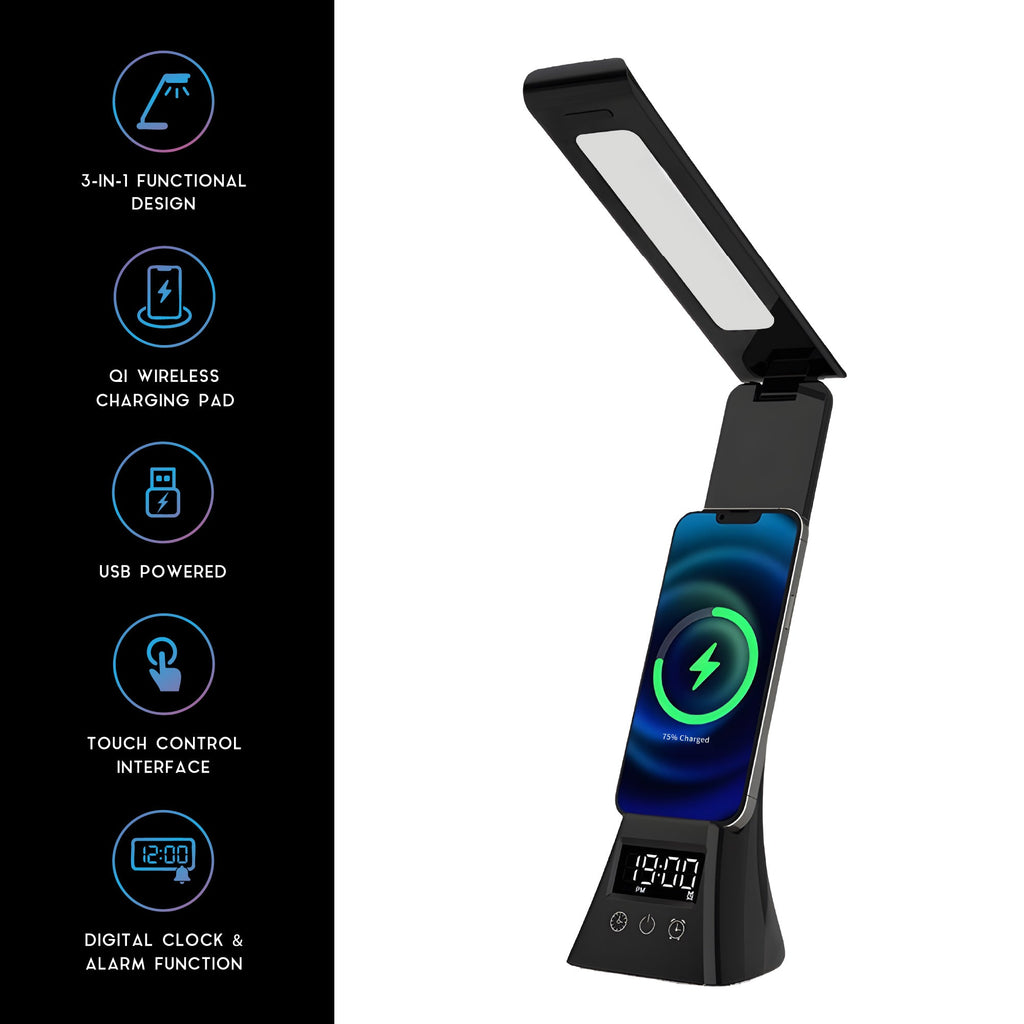 Modern Workspace Bundle — LED Desk Lamp + Wireless Mug Warmer & Charger